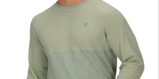 Camisa térmica masculina Hurley Harrison de manga comprida, verde, tamanho XXL