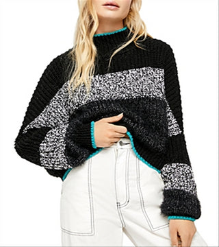 Camiseta unissex de manga comprida Free People, preta, tamanho X-S