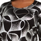 JM Collection Top estampado feminino plus size preto - prata tamanho 0X