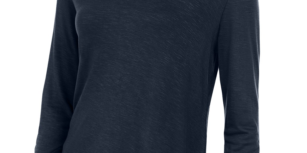 Blusa feminina Style &amp; Co com decote em V e bainha de chiffon azul, tamanho grande