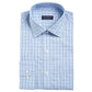 Camisa social masculina Club Room Windowpane com botões, azul-marinho, tamanho 17,5-36/37