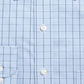 Camisa social masculina Club Room Windowpane com botões, azul-marinho, tamanho 17,5-36/37