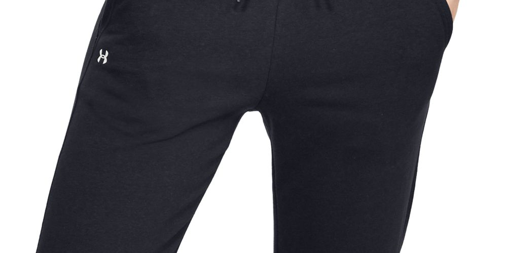 Calça Under Armour Rival Fleece Solid Feminina, visual clássico, preta, tamanho XL