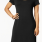 Vestido longo feminino com decote redondo, preto, tamanho PP, da Style &amp; Co
