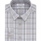 Camisa social masculina Calvin Klein Slim Fit Stretch Performance xadrez marrom tamanho 18x34-35