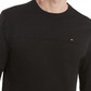Camiseta masculina Tommy Hilfiger Delancey de manga comprida, preta, tamanho XX-G