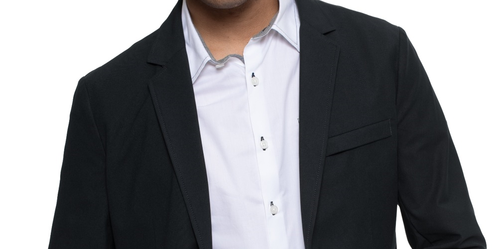 Blazer masculino Kenneth Cole Stretch Tech azul marinho tamanho grande