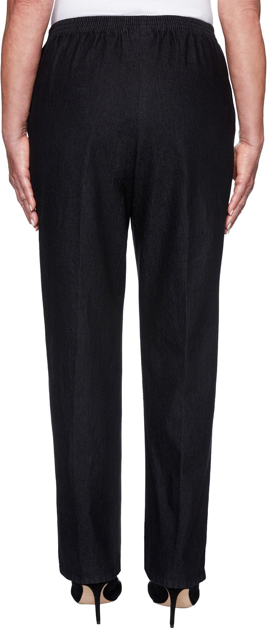 Calça feminina Alfred Dunner Well Solid Pull-on preta tamanho 14-P