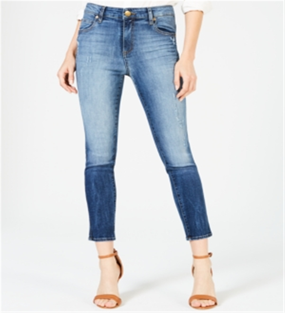 Calça jeans feminina Kut from the Kloth Meghan de cintura alta, tamanho 12, azul