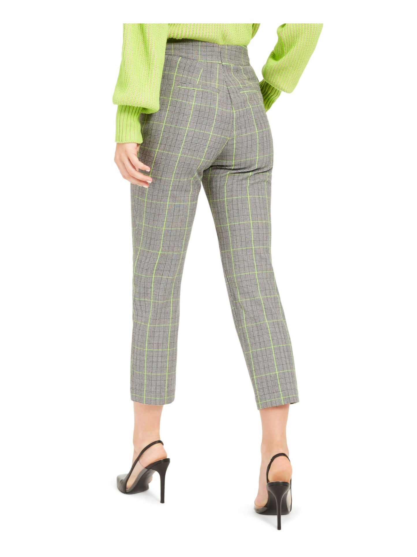 Calça xadrez feminina Bar III cinza tamanho 8