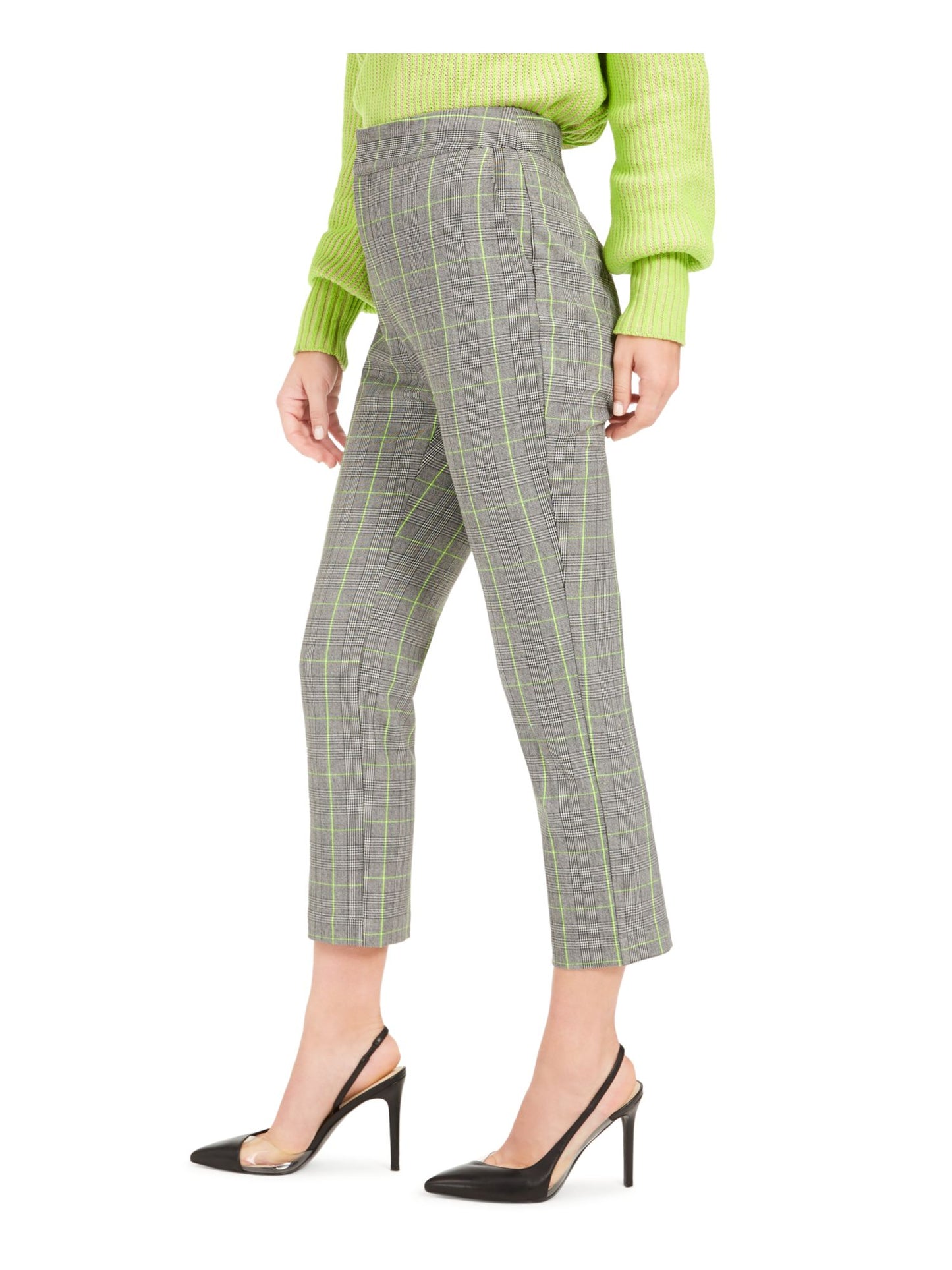 Calça xadrez feminina Bar III cinza tamanho 8