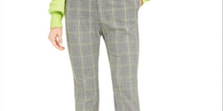 Calça xadrez feminina Bar III cinza tamanho 8