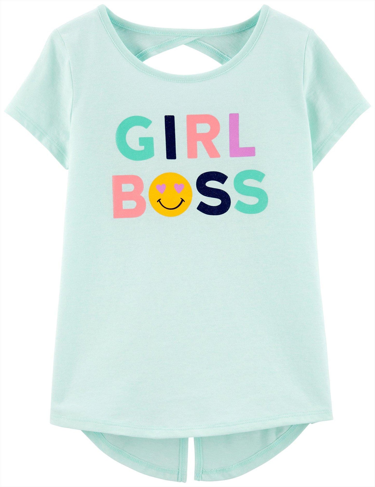 Camiseta estampada Girl Boss da Carter's Little &amp; Big Girl, verde, tamanho 8