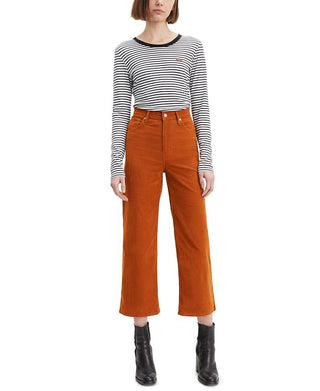 Calça Levi's Mile High Wide Leg Crop Caramel Cafe Luxe Cord Tamanho 29