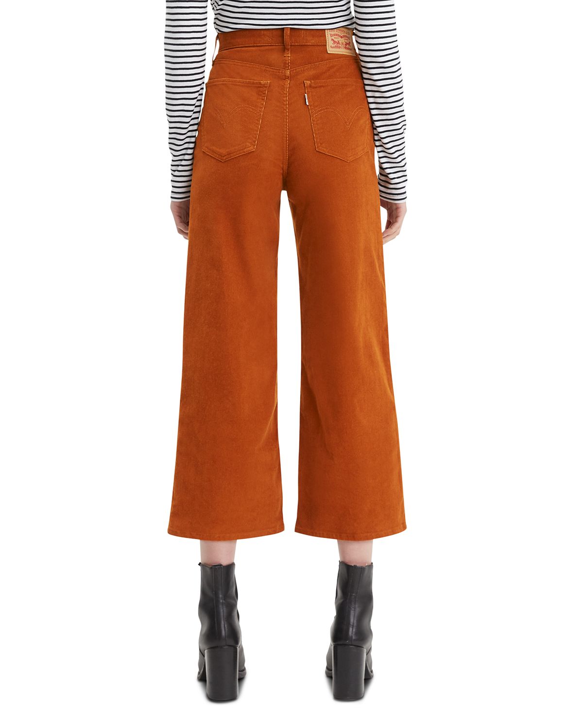 Calça Levi's Mile High Wide Leg Crop Caramel Cafe Luxe Cord Tamanho 29