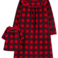 Camisola Carter's Little &amp; Big Girl's 2 peças xadrez Buffalo e camisola de boneca combinando vermelha tamanho 2-3