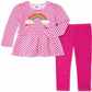 Conjunto de túnica arco-íris e leggings de bolinhas para meninas, 2 peças, infantil, tamanho 6X