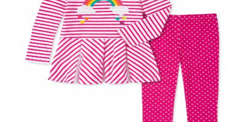Conjunto de túnica arco-íris e leggings de bolinhas para meninas, 2 peças, infantil, tamanho 6X