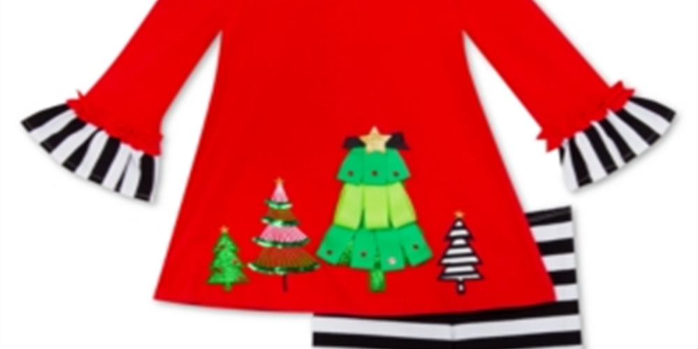 Conjunto de 2 peças de blusa e legging listrada para meninas, Rare Editions, tamanho 5, vermelho