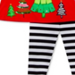 Conjunto de 2 peças de blusa e legging listrada para meninas, Rare Editions, tamanho 5, vermelho