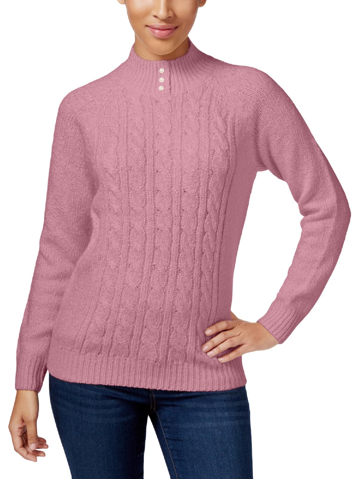 Karen Scott Suéter Feminino Tricô Cabo Gola Alta Rosa Rosa Tamanho Pequeno G