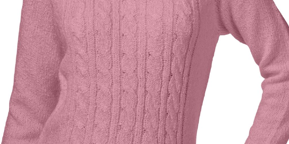 Karen Scott Suéter Feminino Tricô Cabo Gola Alta Rosa Rosa Tamanho Pequeno G