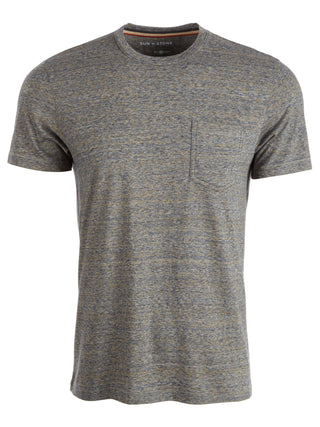 Camiseta masculina Blake mesclada com bolso Sun + Stone, azul-marinho e cinza, tamanho médio