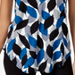 Camiseta feminina Alfani estampada com bainha redonda, azul, tamanho pequeno pequeno