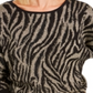 Suéter jacquard com estampa de zebra feminino JM Collection, preto, dourado, tamanho pequeno P/M