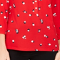 Camisa polo feminina Charter Club com estampa de manga 3/4, vermelha, tamanho X-S