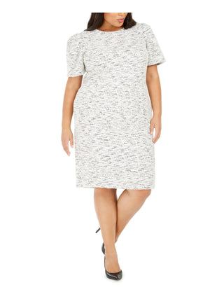 Vestido Calvin Klein Feminino Manga Curta Comprimento Joelho Branco Tamanho 22W