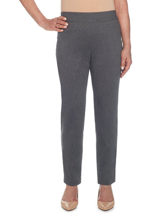 Calça casual feminina Alfred Dunner Allure, curta, cinza, tamanho 16