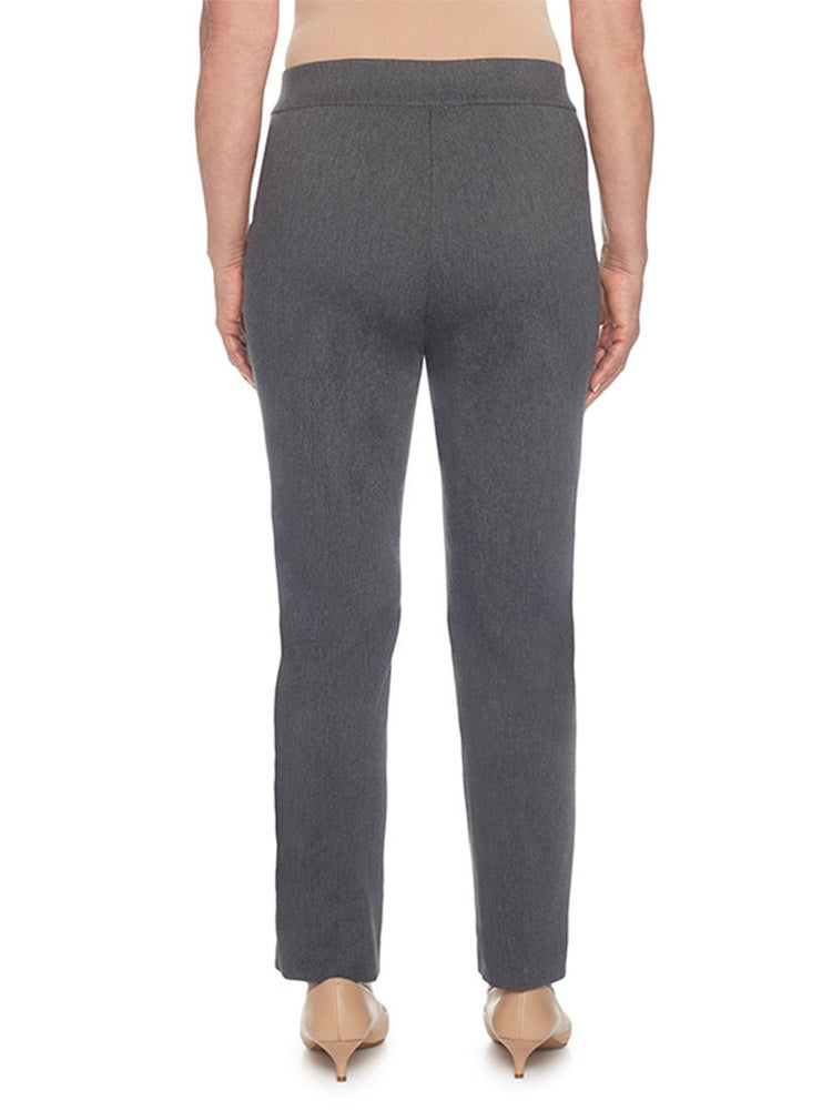 Calça casual feminina Alfred Dunner Allure, curta, cinza, tamanho 16