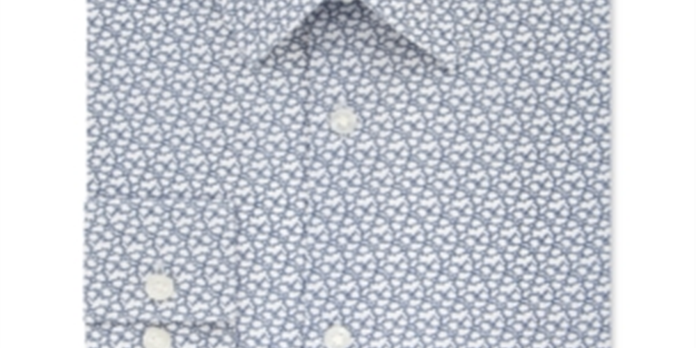 Camisa Slim Fit Masculina Calvin Klein Estampada Azul Marinho Tamanho M