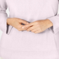 Blusa feminina Karen Scott com estampa canelada, manga comprida, gola redonda, rosa, tamanho pequeno