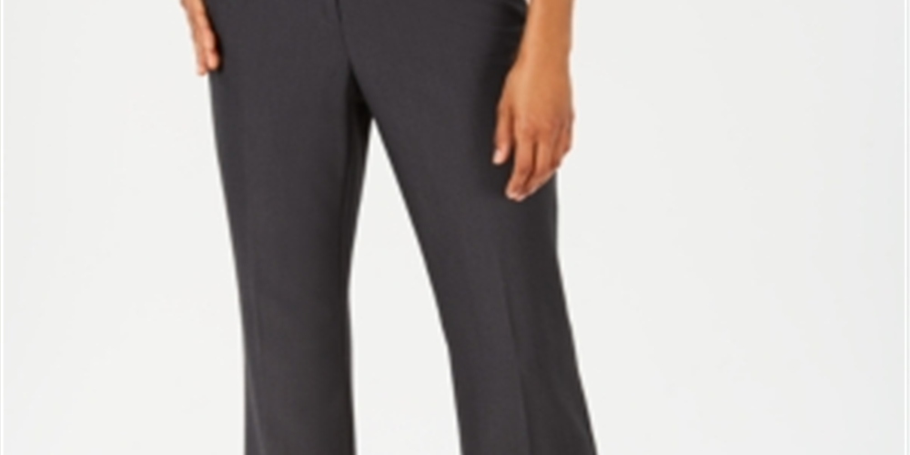 Calças femininas JM Collection com controle de barriga, comprimentos regulares e curtos, pretas, tamanho 16 Petite