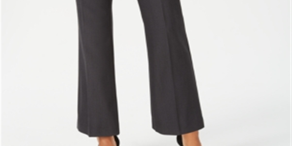 Calças femininas JM Collection com controle de barriga, comprimentos regulares e curtos, pretas, tamanho 16 Petite