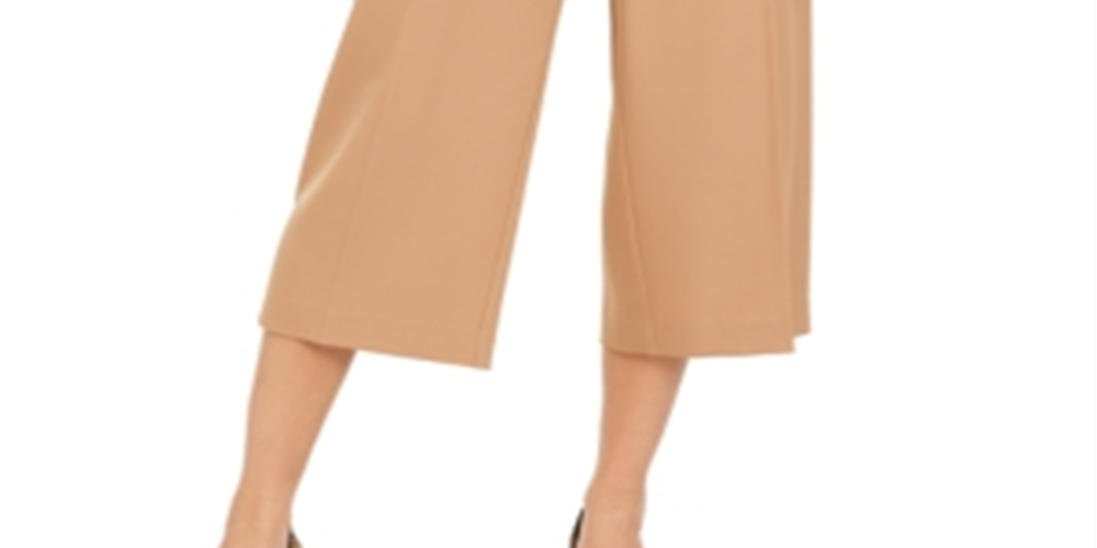 Calças culotte femininas Alfani com cinto, tamanho pequeno, marrom