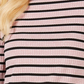 Charter Club Blusa feminina listrada de manga comprida e gola alta, rosa, tamanho pequeno grande