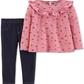 Conjunto Carter's Infantil Menina 2 Peças Blusa Estampada Borboleta e Leggings Jeans Rosa Tamanho 4T