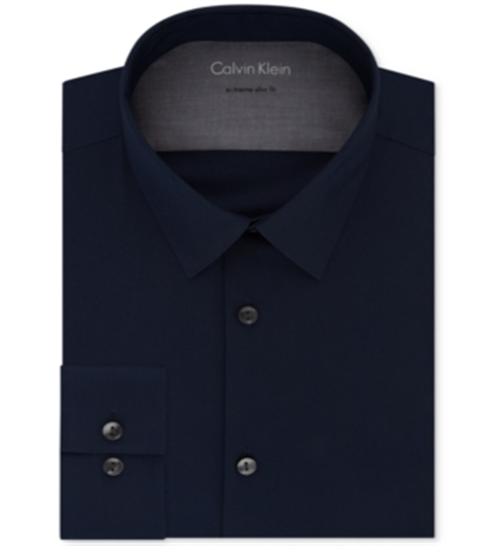 Camisa social masculina Calvin Klein Extra Slim Fit, elástica e térmica, de desempenho sólido, vermelha, tamanho X-S