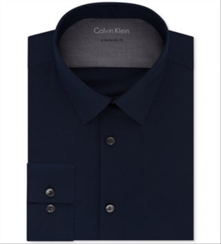 Camisa social masculina Calvin Klein Extra Slim Fit, elástica e térmica, de desempenho sólido, vermelha, tamanho X-S
