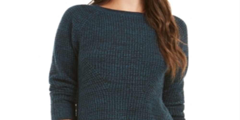 Suéter feminino de gola redonda mesclado estilo &amp; co, verde, tamanho grande