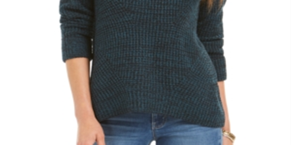 Suéter feminino de gola redonda mesclado estilo &amp; co, verde, tamanho grande