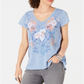 Blusa feminina com estampa gráfica estilo &amp; co, azul, tamanho pequeno GG