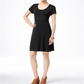 Vestido evasê de manga curta feminino Style &amp; Co, preto, tamanho PP