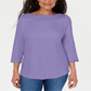 Karen Scott Top Feminino de Algodão com Acabamento em Renda Roxo Tamanho XS