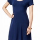 Vestido evasê de manga curta feminino Style &amp; Co, azul, tamanho pequeno M