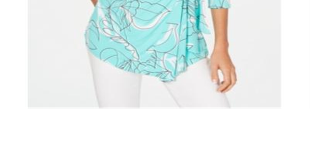 Blusa feminina Alfani com estampa lateral e amarração lateral, verde, vários tamanhos, pequena, XL