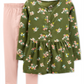 Conjunto de túnica e leggings com estampa floral Carter's Little &amp; Big Girl, 2 peças, verde, tamanho 5